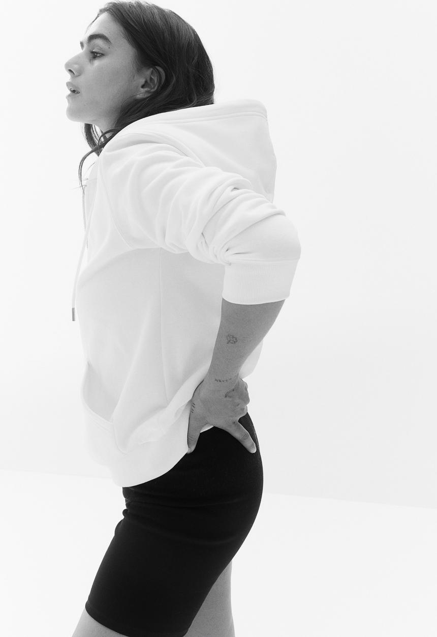 H&M - Zip-through hoodie - white