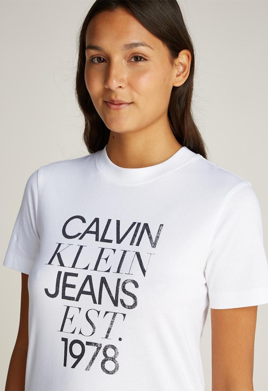 Calvin Klein - Mixed logo regular tee - bright white