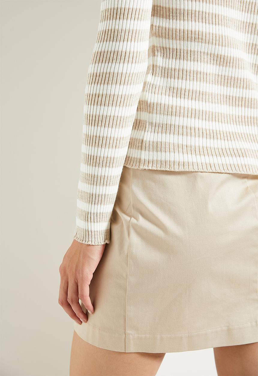 Trendyol - Basic striped knitwear sweater - stone 
