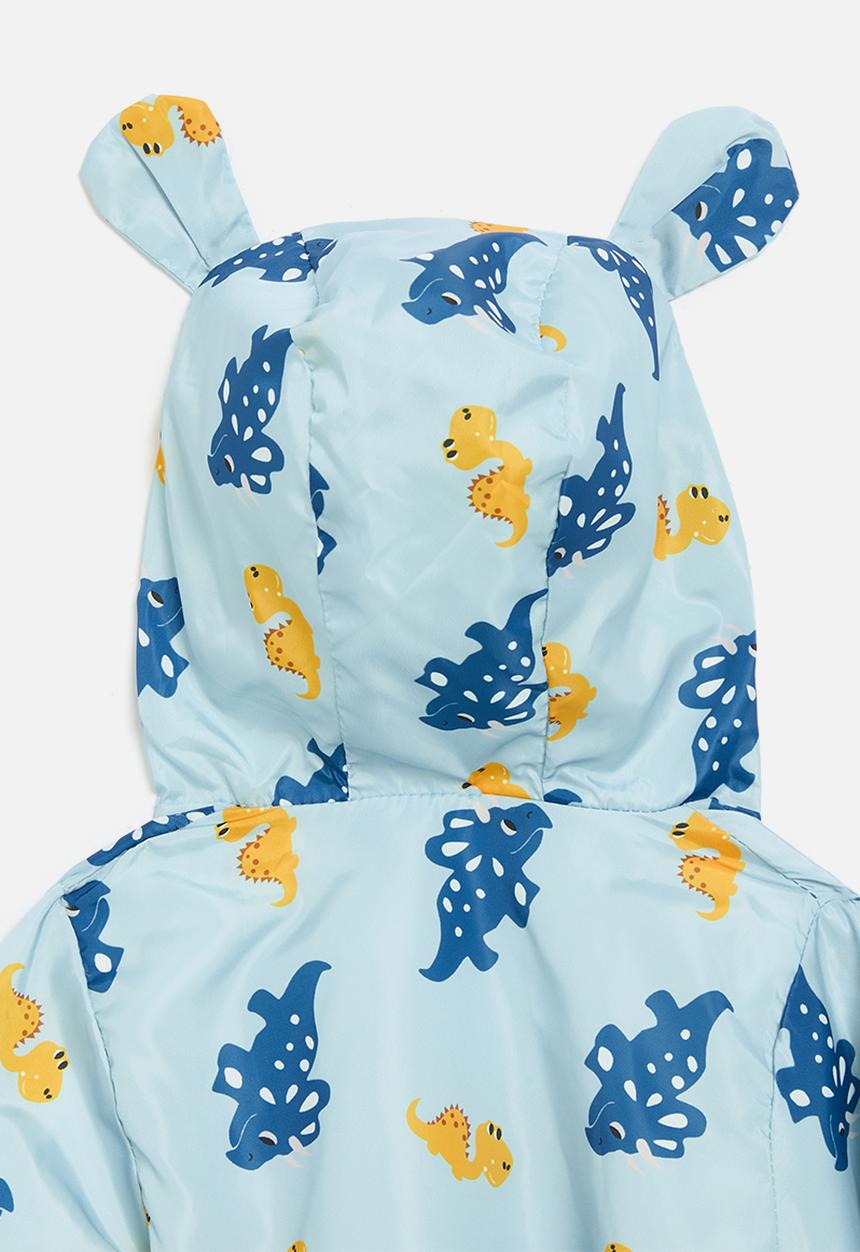 Pop Candy - Dino printed hooded jacket-blue