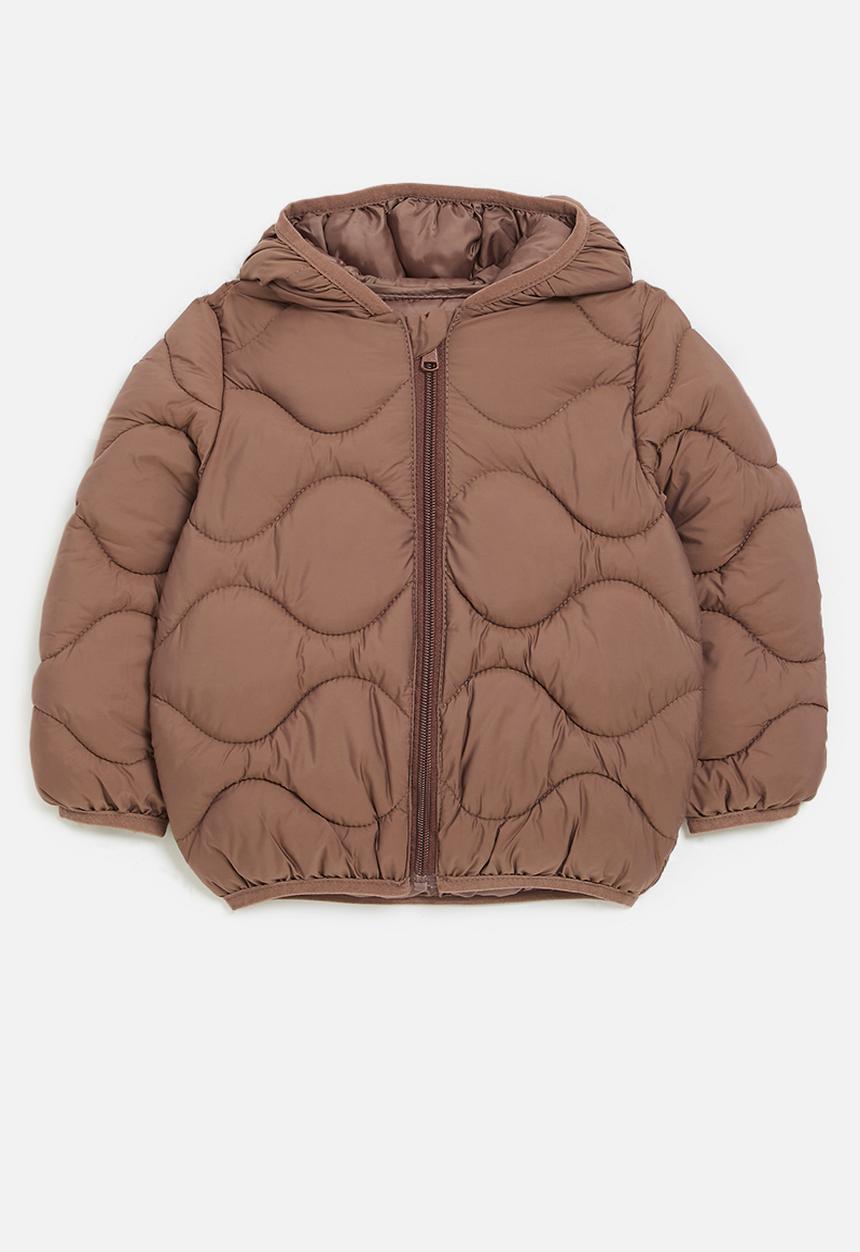 Pop Candy - Hooded puffer jacket-brown
