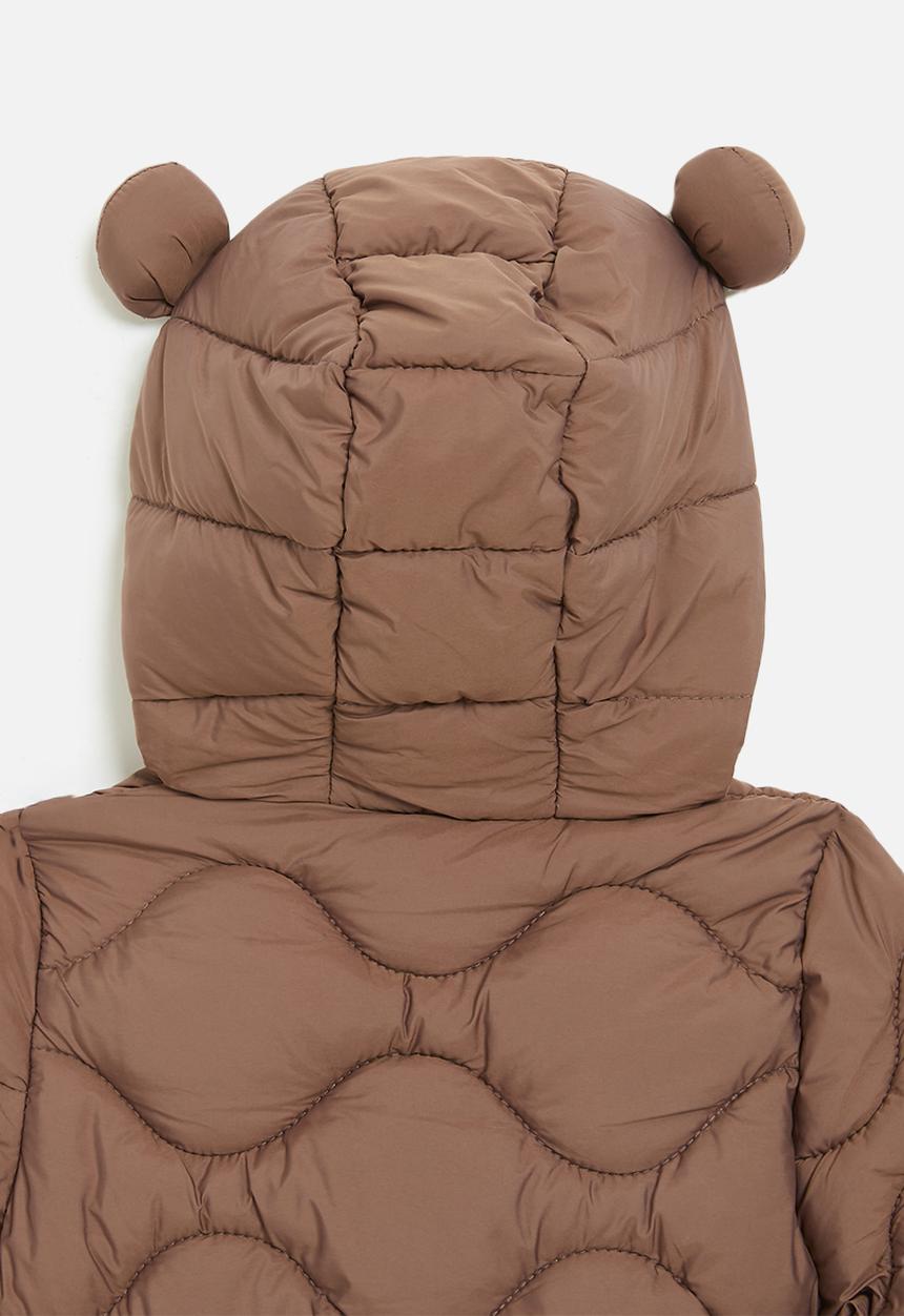 Pop Candy - Hooded puffer jacket-brown