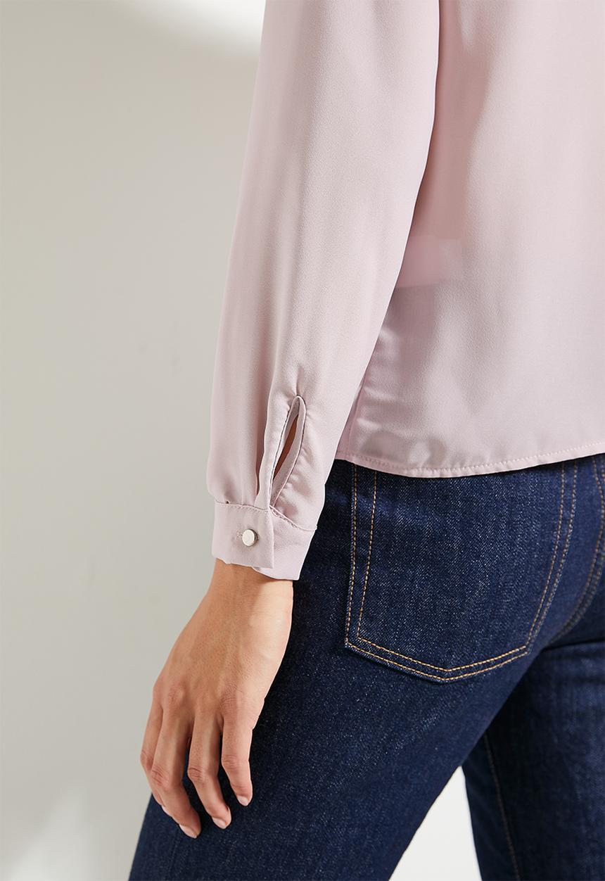 Trendyol - High collar woven blouse - stone 