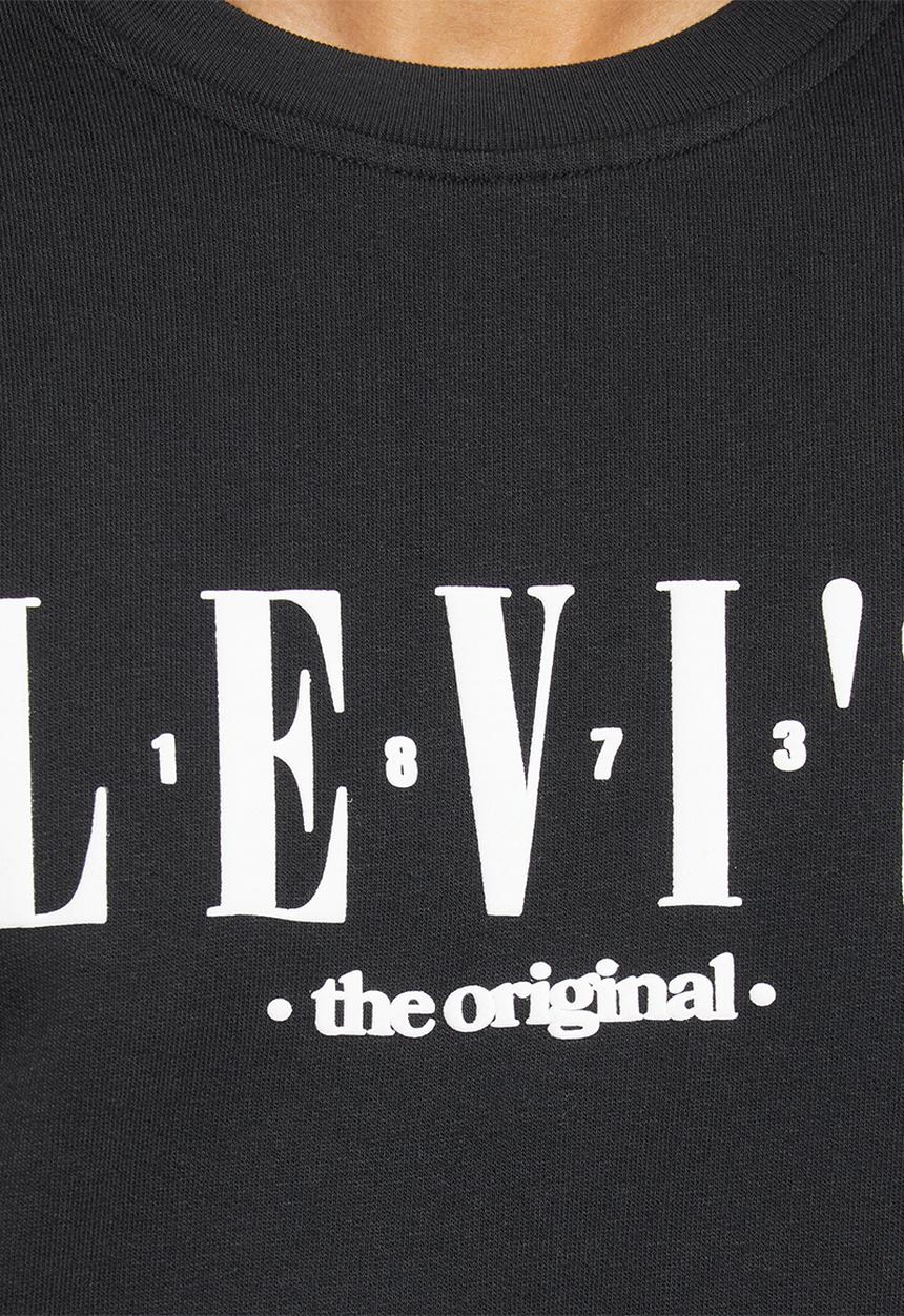 Levi’s® - Relaxed graphic crew serif logo two miner - black