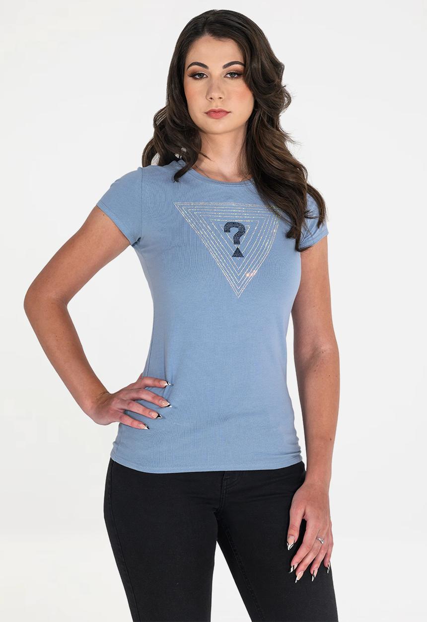 GUESS - Short sleeve triangle maze r3 tee - blue ribbon