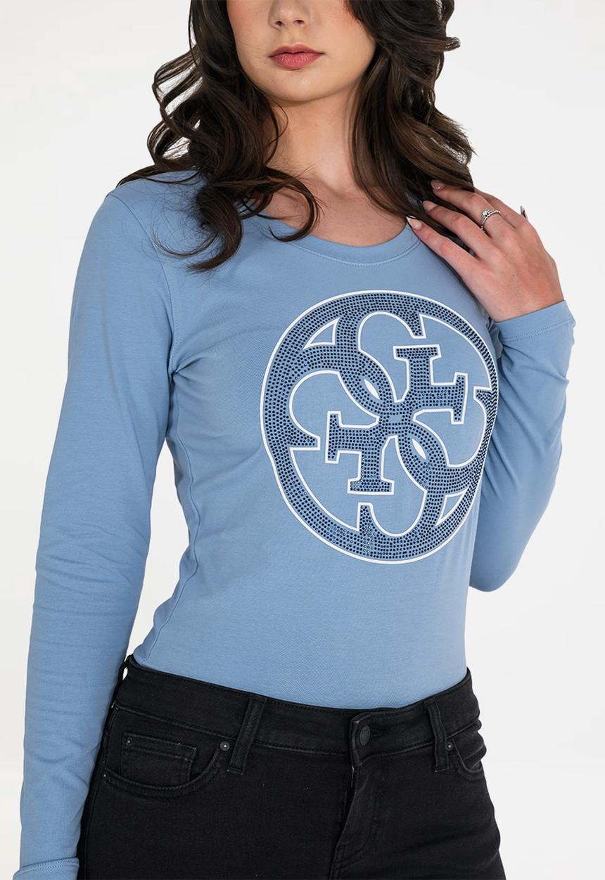 GUESS - Long sleeve cn guess quatro g tee - blue ribbon	