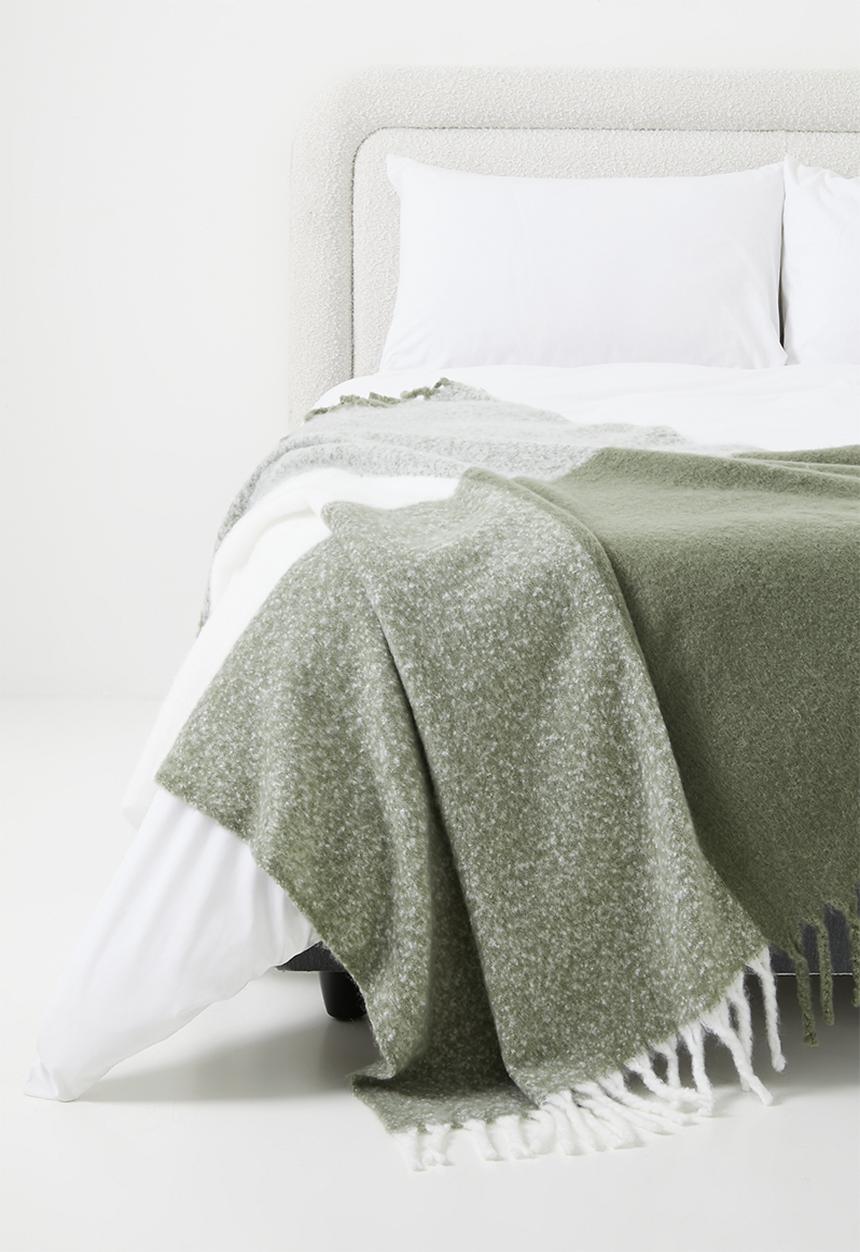 Sixth Floor - Faux Mohair Throw  - Green