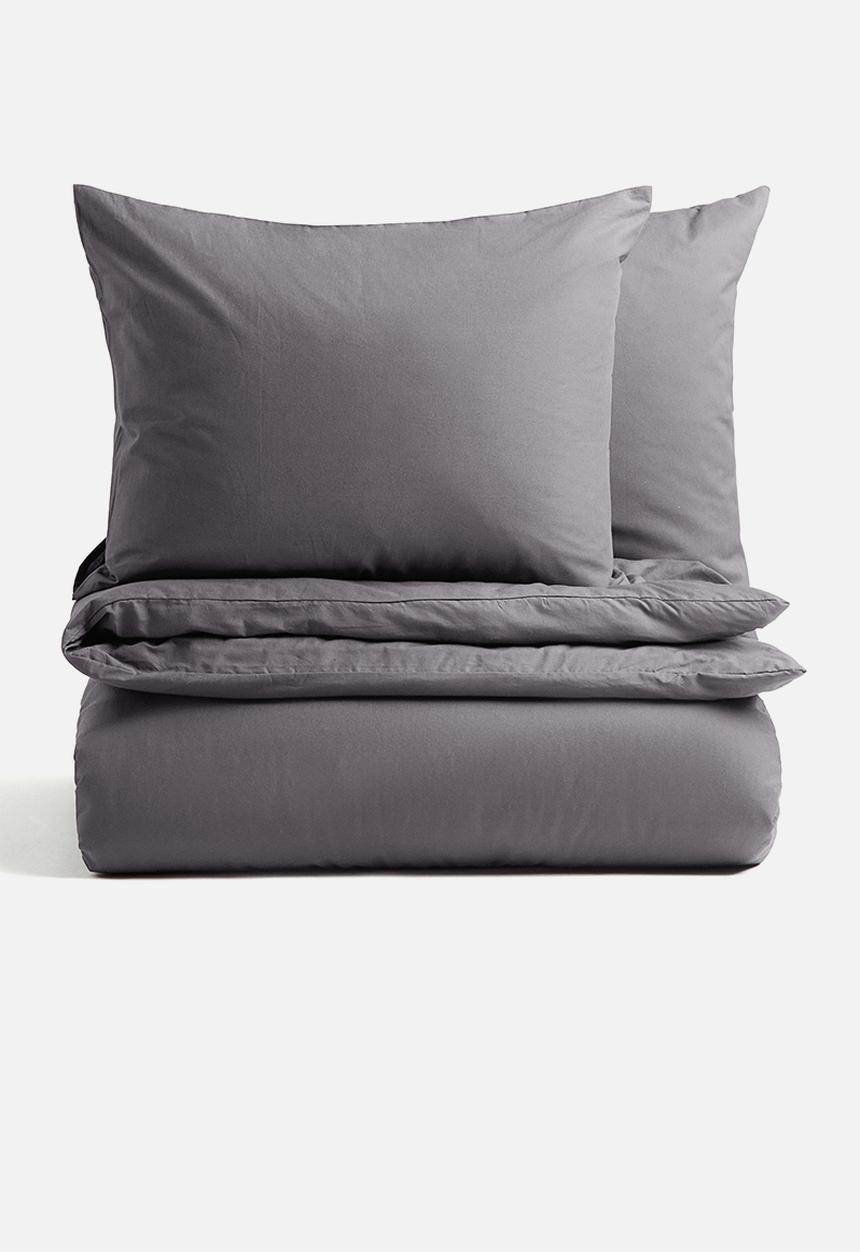 H&M - Cotton double/king duvet cover set - grey