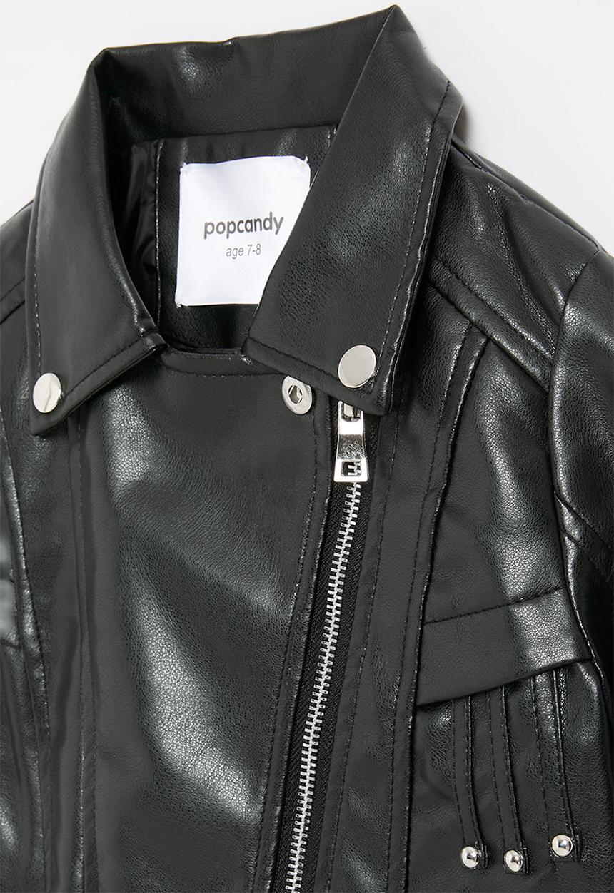 Pop Candy - Faux leather jacket- black