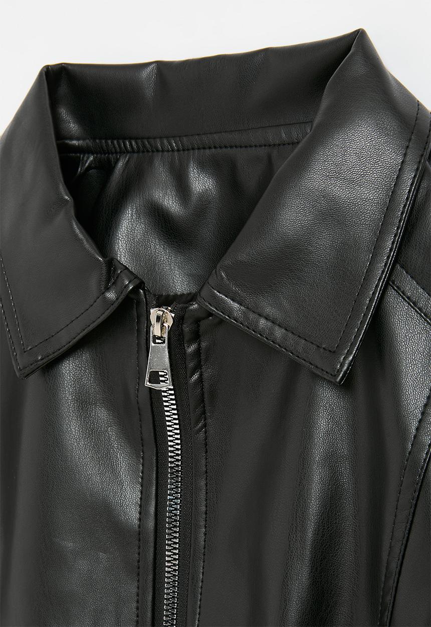 Pop Candy - Cropped faux leather jacket-black