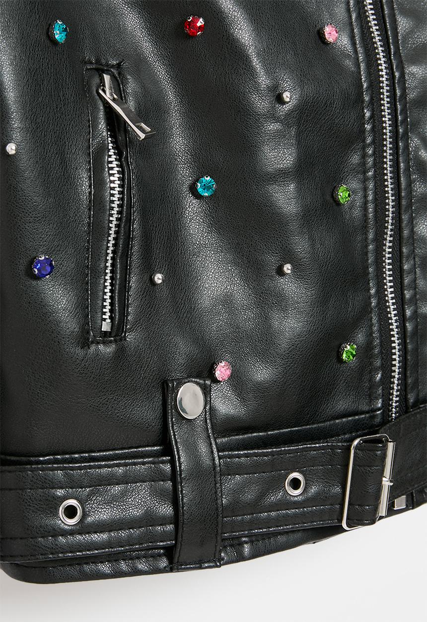 Pop Candy - Faux leather jacket - black