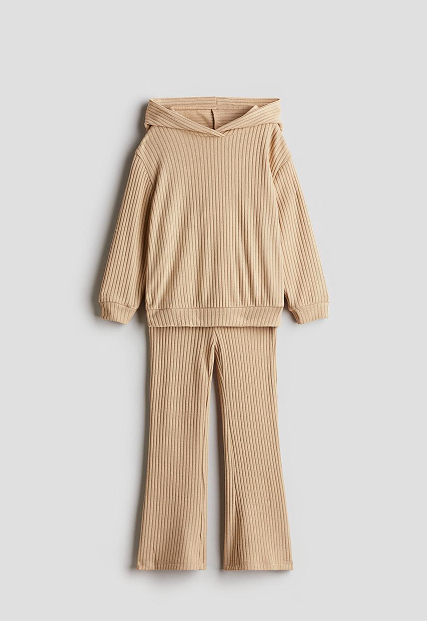 H&M - 2 piece hoodie and leggings set - beige
