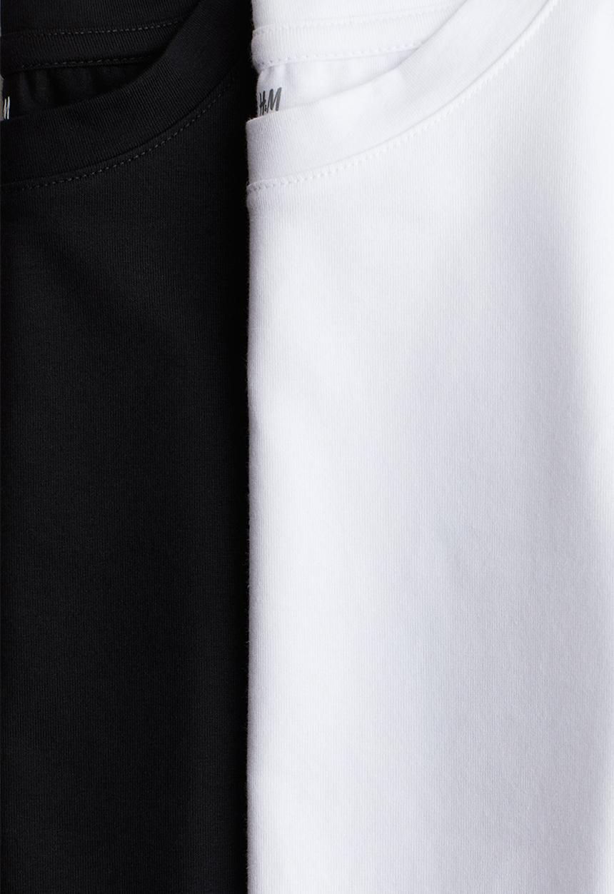 H&M - 2 pack t-shirts - white & black