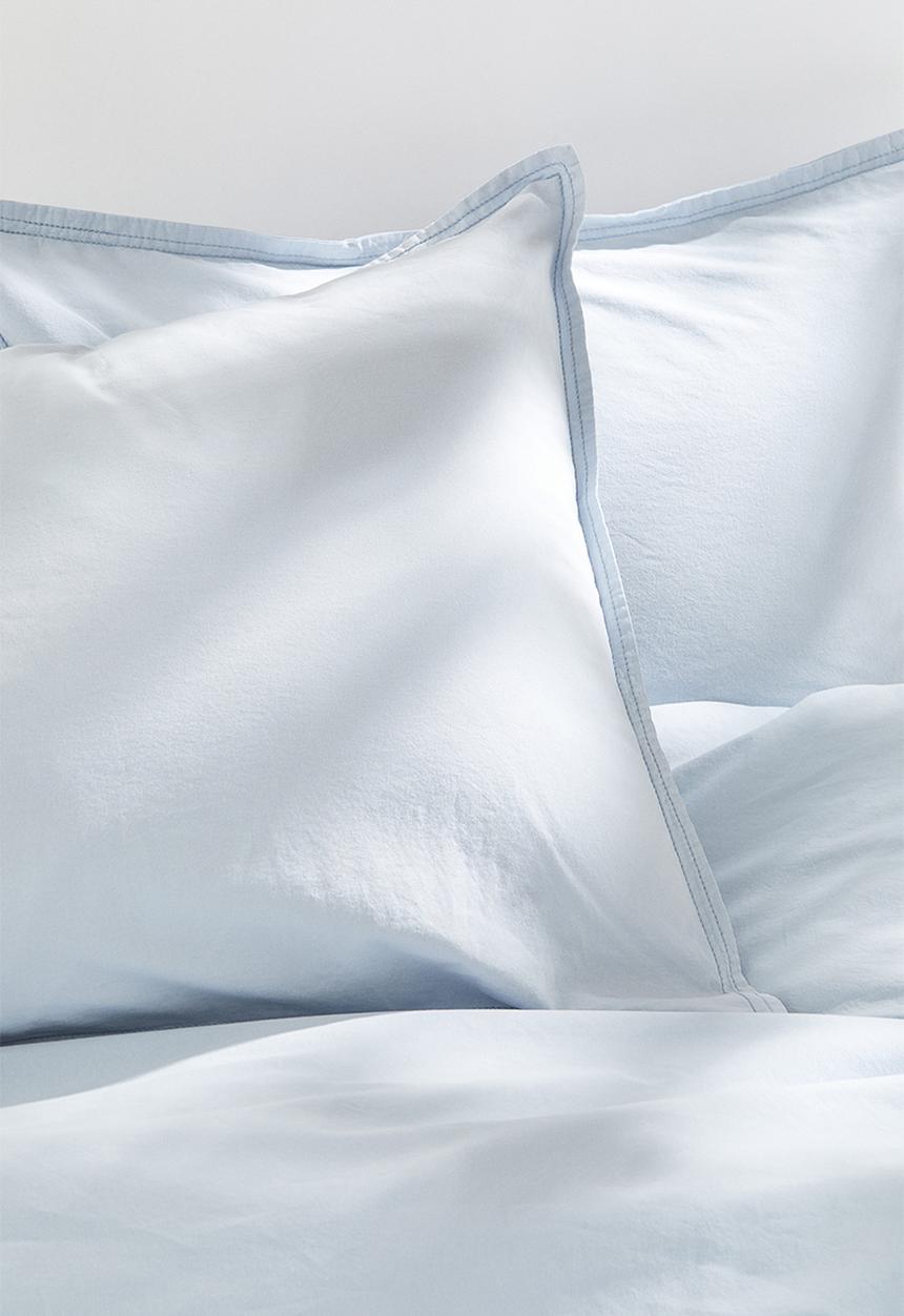 H&M - Washed cotton double/king duvet cover set - blue