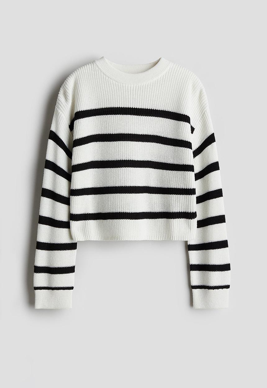 H&M - Rib-knit jumper - white,multi