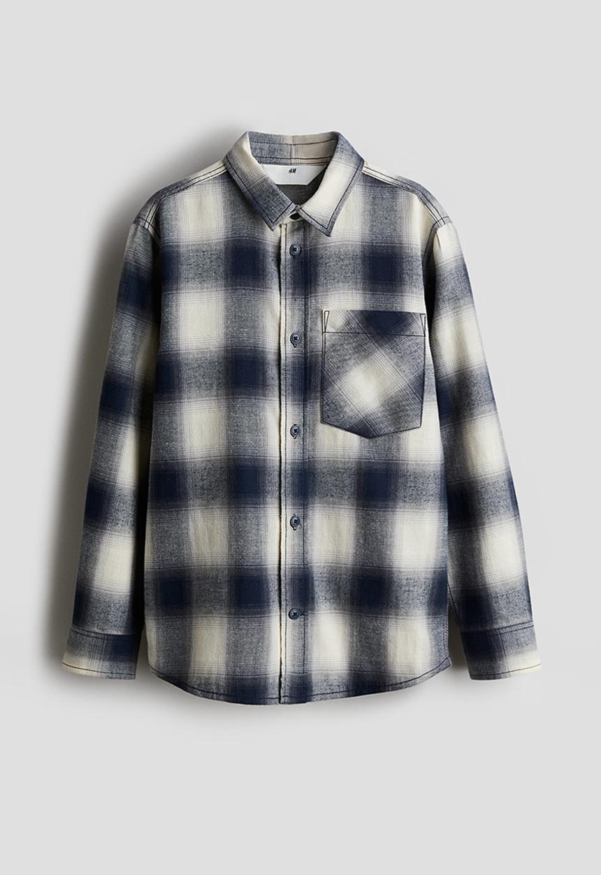 H&M - Cotton flannel shirt - blue checked
