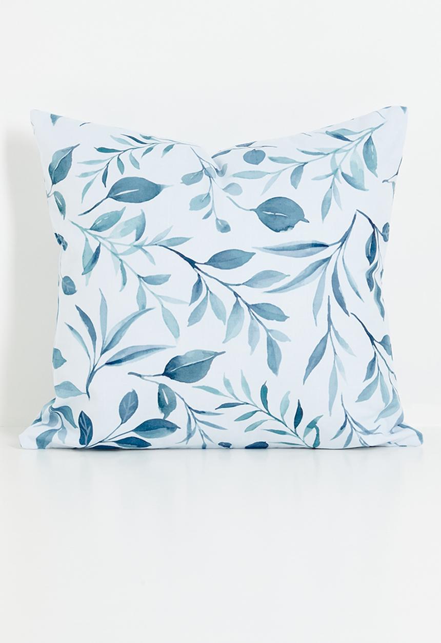 Sixth Floor - Winter Leaves Cushion Cover - Blue