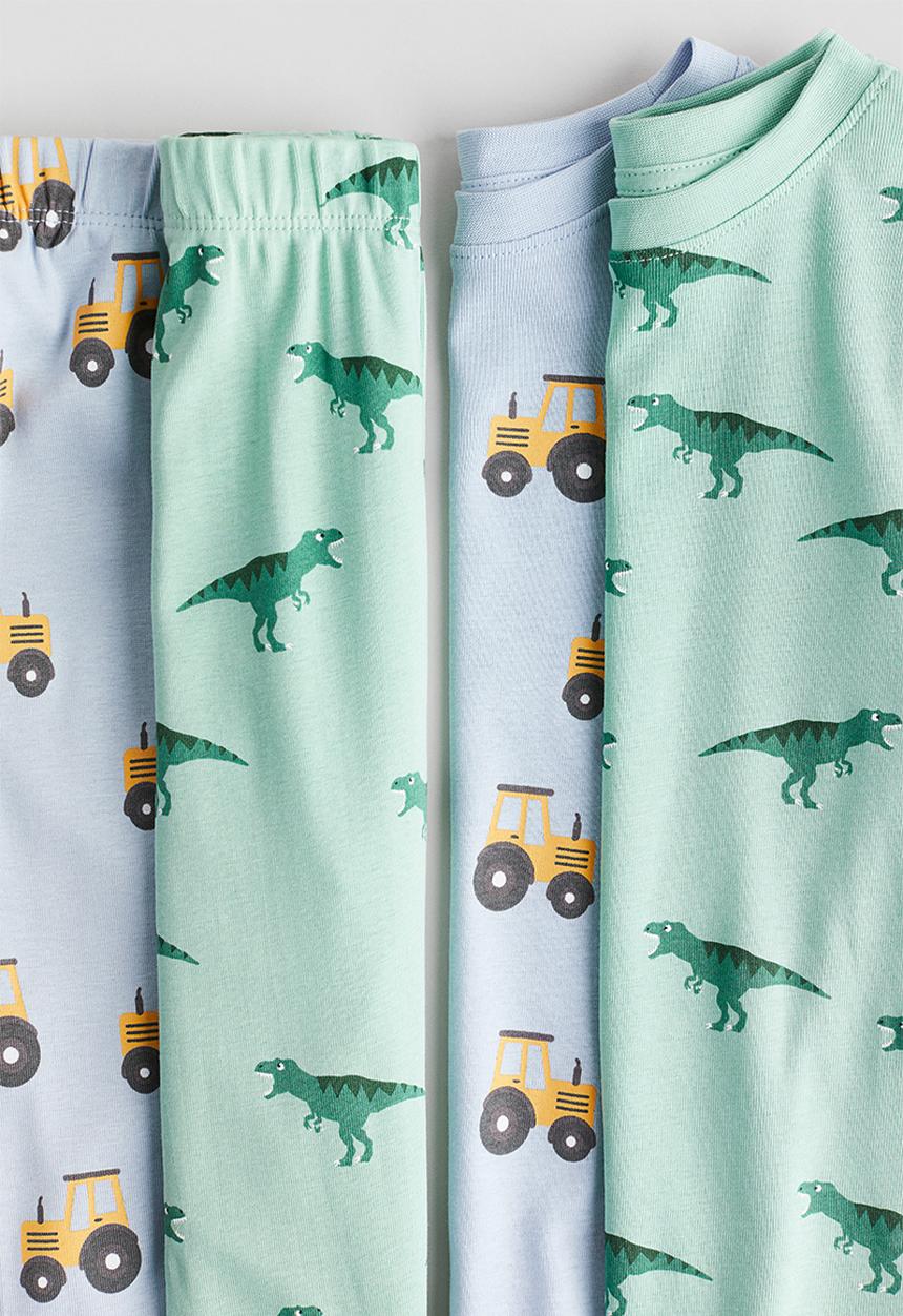 H&M - 2-Pack printed cotton pyjamas - blue & green