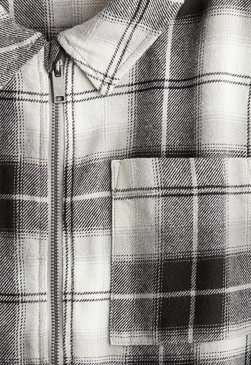 H&M - Cotton flannel overshirt - grey & white