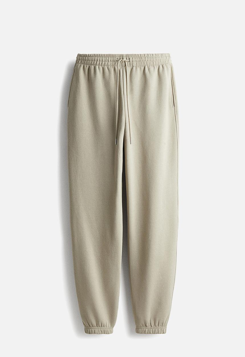 H&M - Cotton-blend sweatpants - light khaki green
