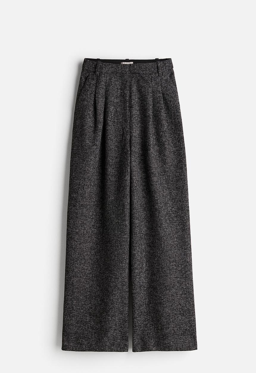 H&M - Wide trousers - black marl