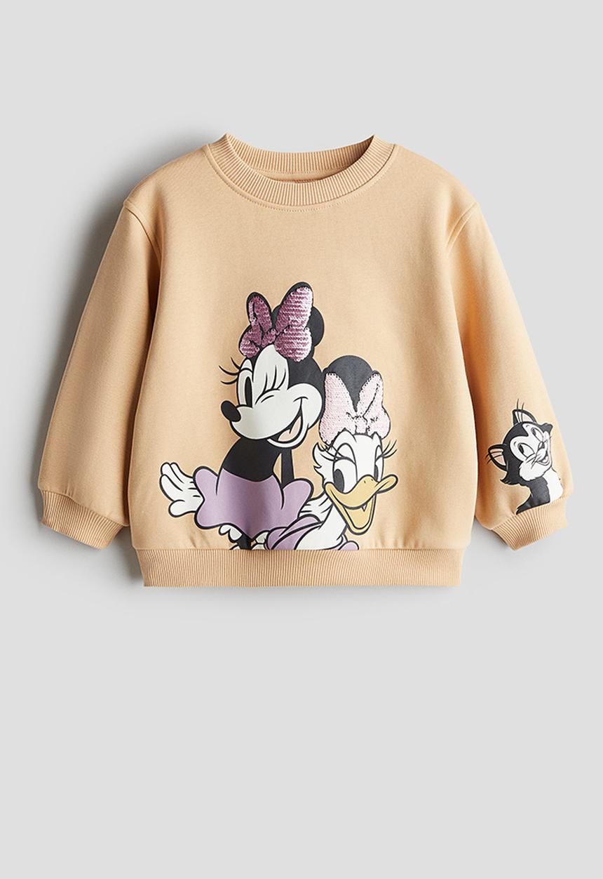 H&M - Motif-detail sweatshirt - beige/disney