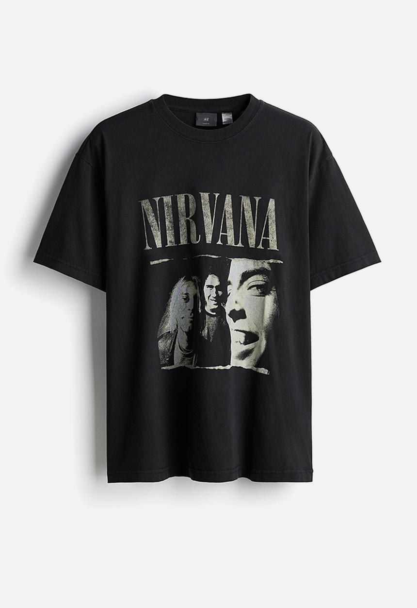 H&M - Loose fit vintage-look printed T-shirt - black
