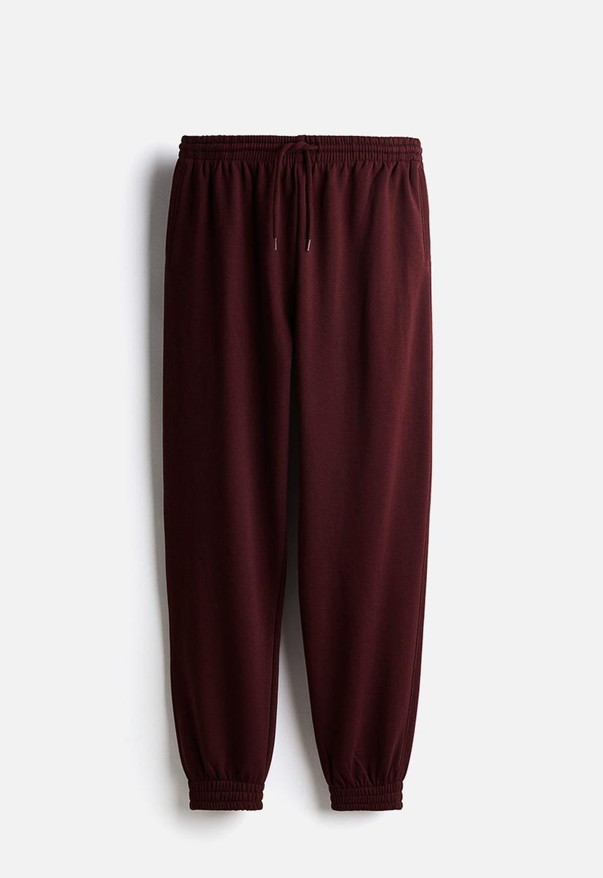 H&M - High-waisted joggers - dark red