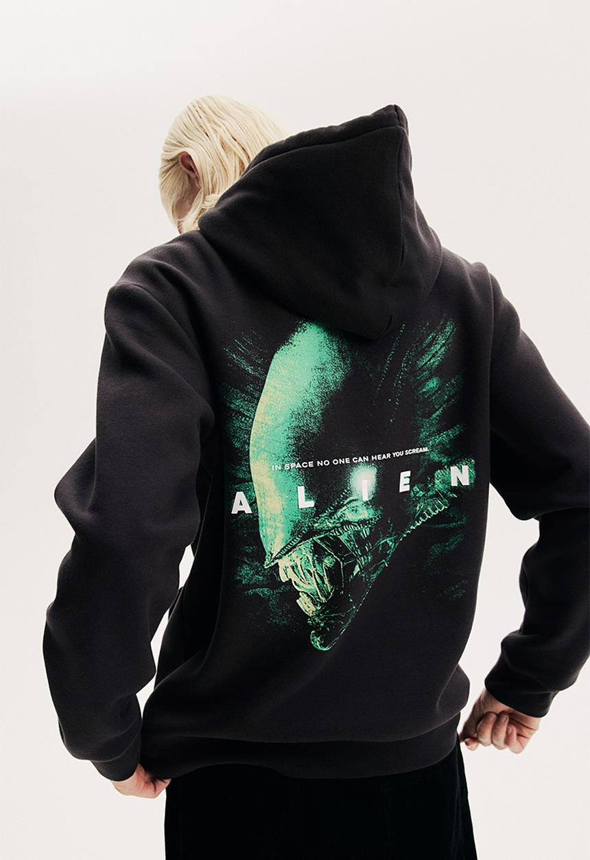 H&M - Regular fit hoodie - black/alien