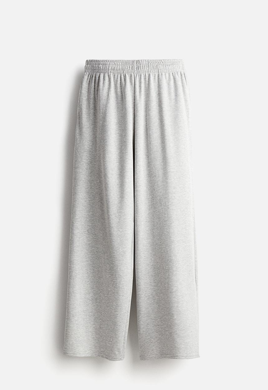 H&M - Wide joggers - light grey marl