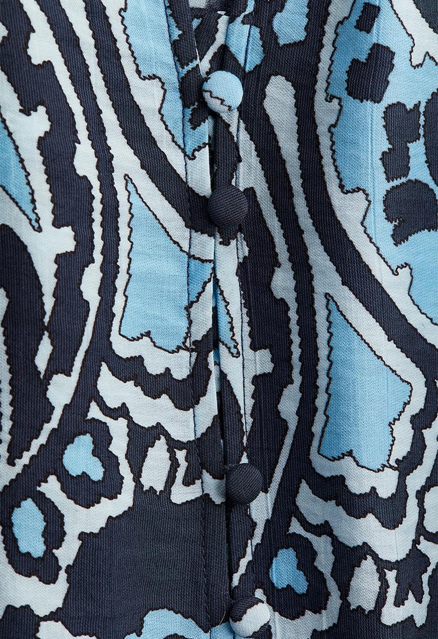 H&M - Tunic dress -navy blue paisley-patterned