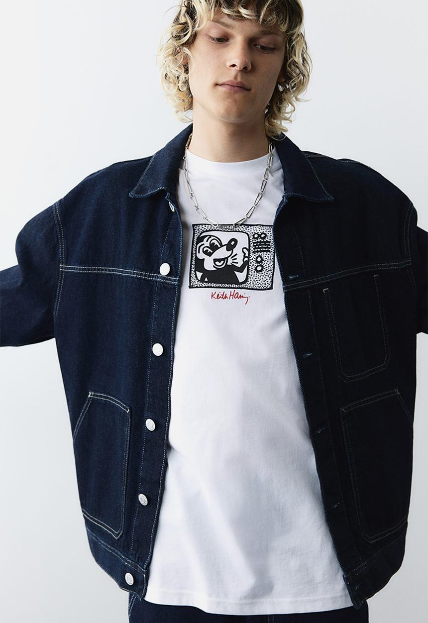 H&M - Regular fit T-shirt - white/keith haring