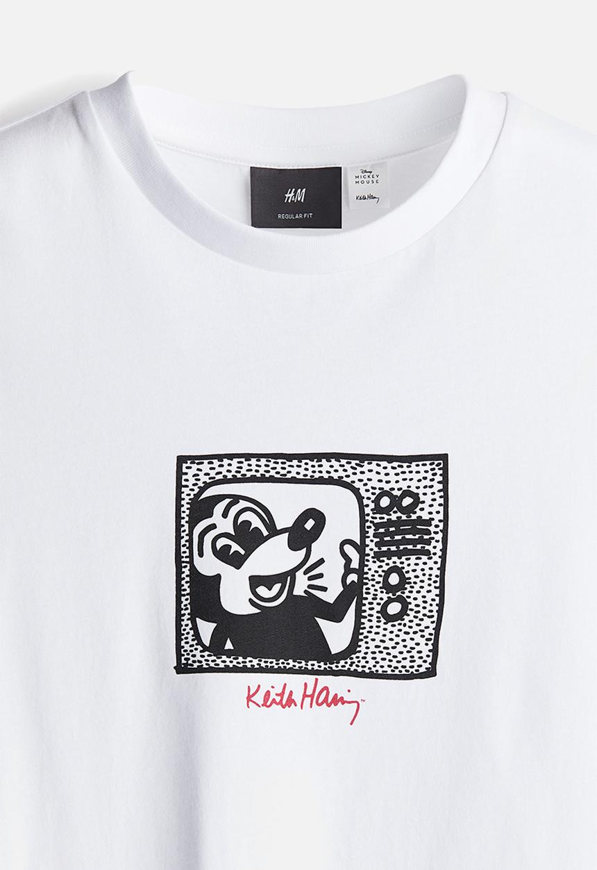 H&M - Regular fit T-shirt - white/keith haring