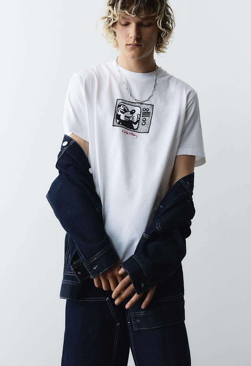 H&M - Regular fit T-shirt - white/keith haring