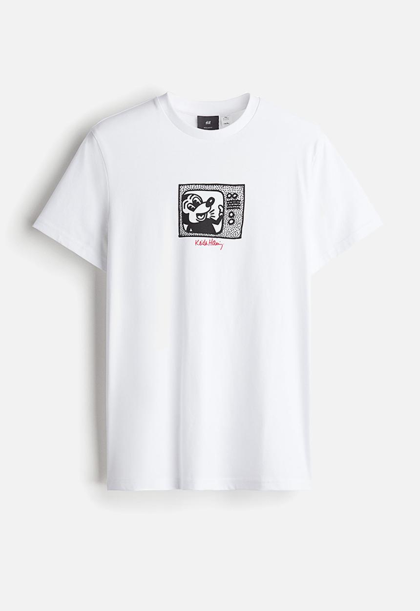 H&M - Regular fit T-shirt - white/keith haring