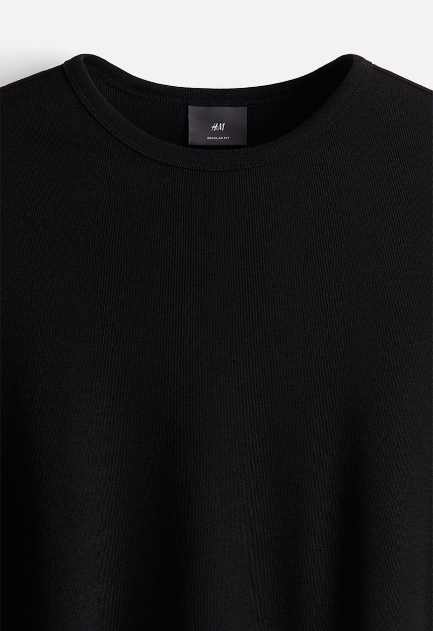 H&M - Regular fit jersey top - black