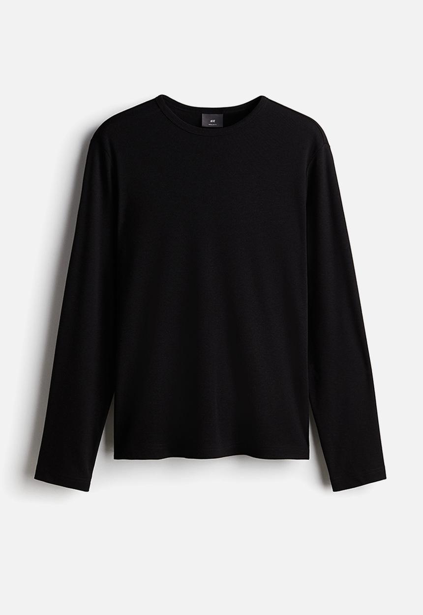 H&M - Regular fit jersey top - black