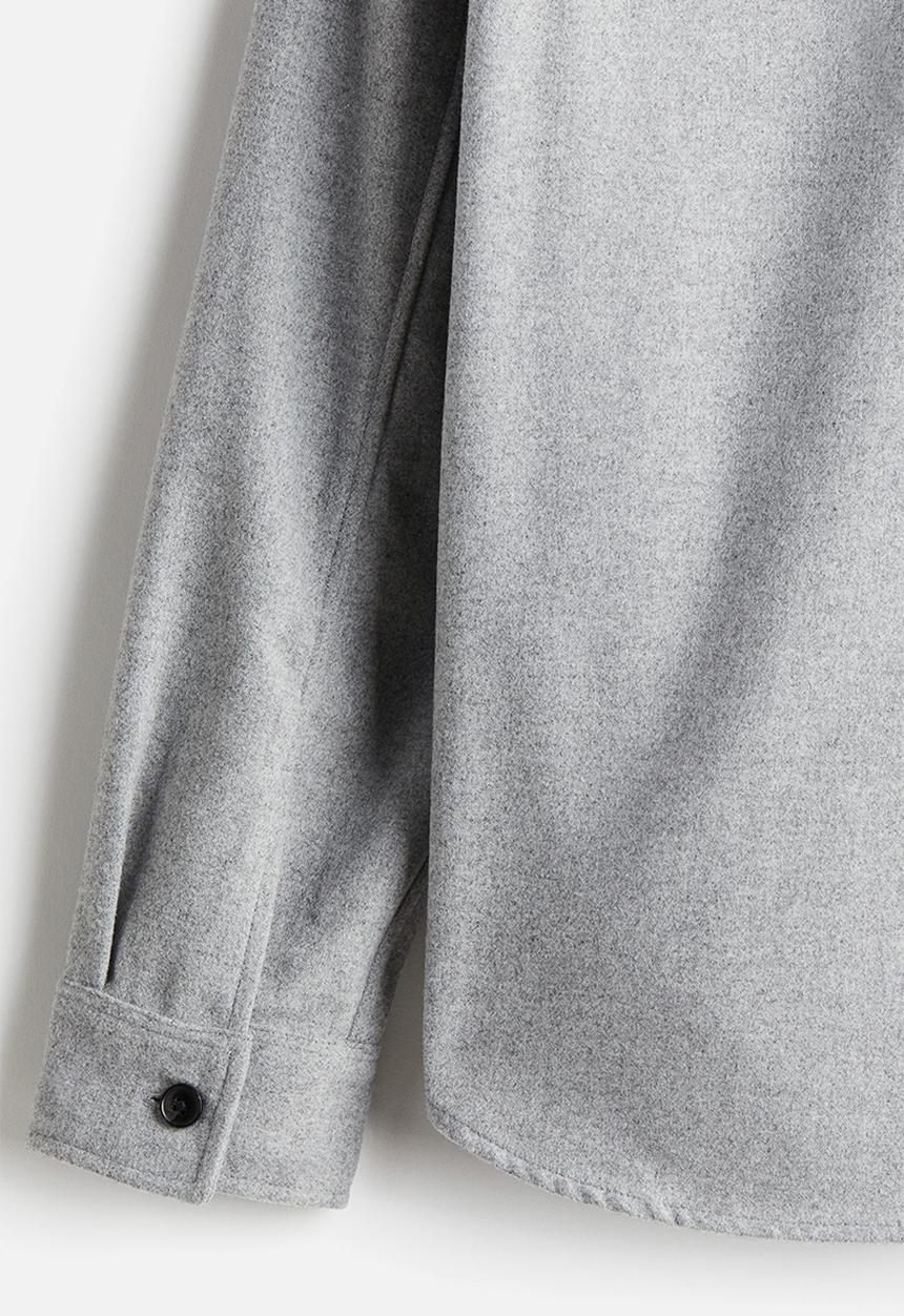 H&M - Regular fit felted overshirt - grey
