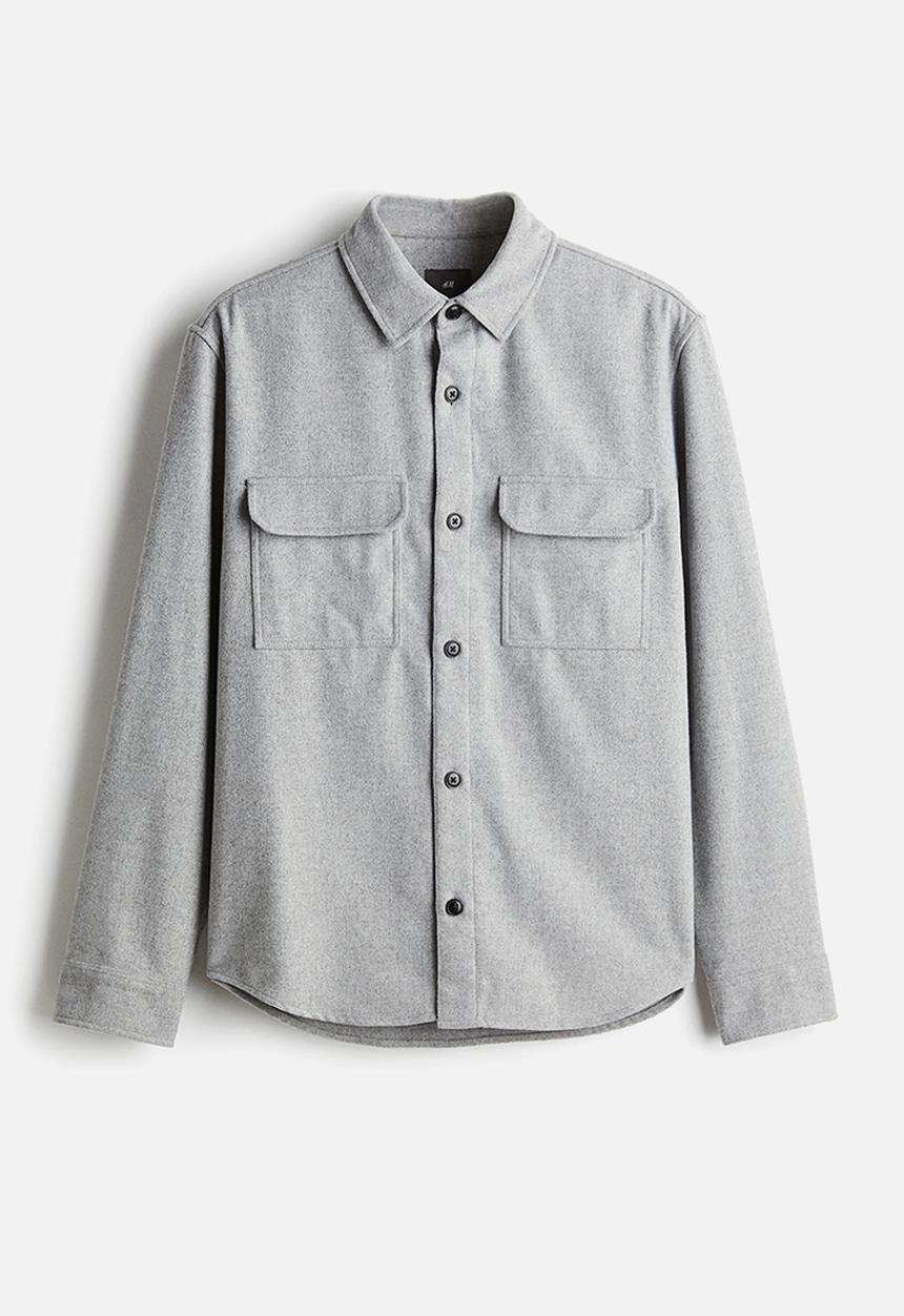 H&M - Regular fit felted overshirt - grey