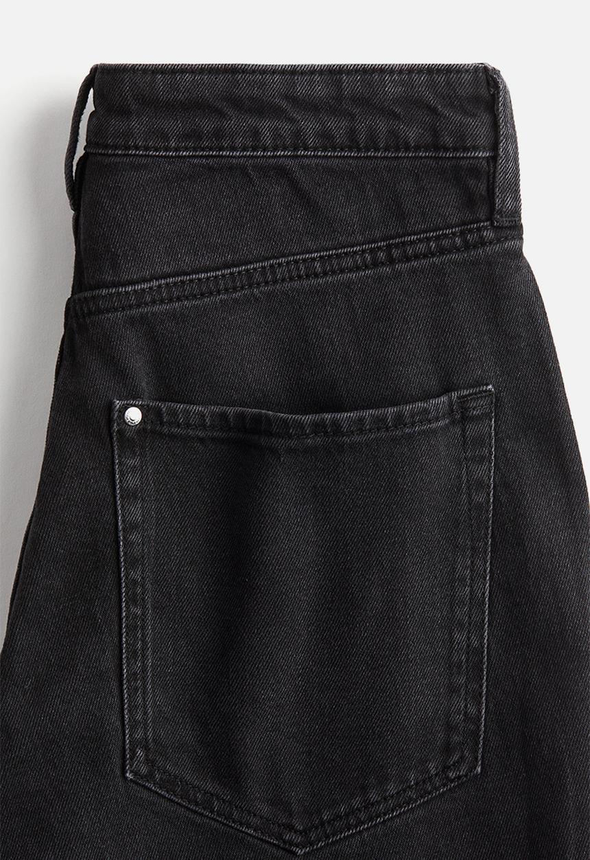 H&M - Curvy fit slim straight high ankle jeans - black