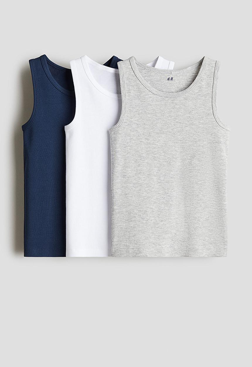 H&M - 3-pack cotton vest tops - multi