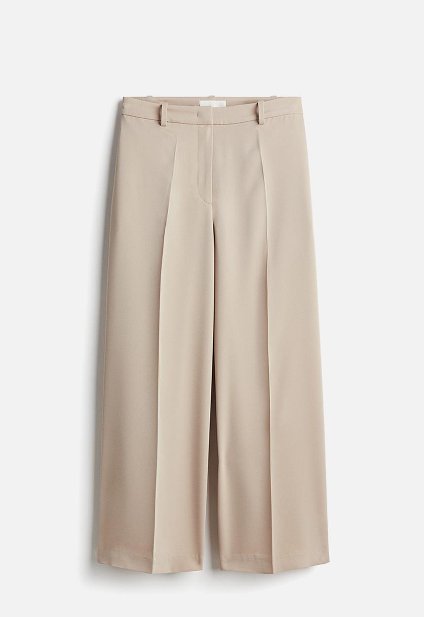H&M - Wide twill trousers - beige