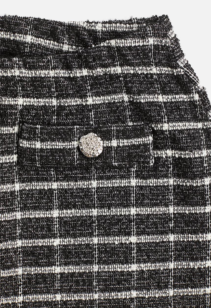 H&M - Bouclé-jersey trousers - black & checked