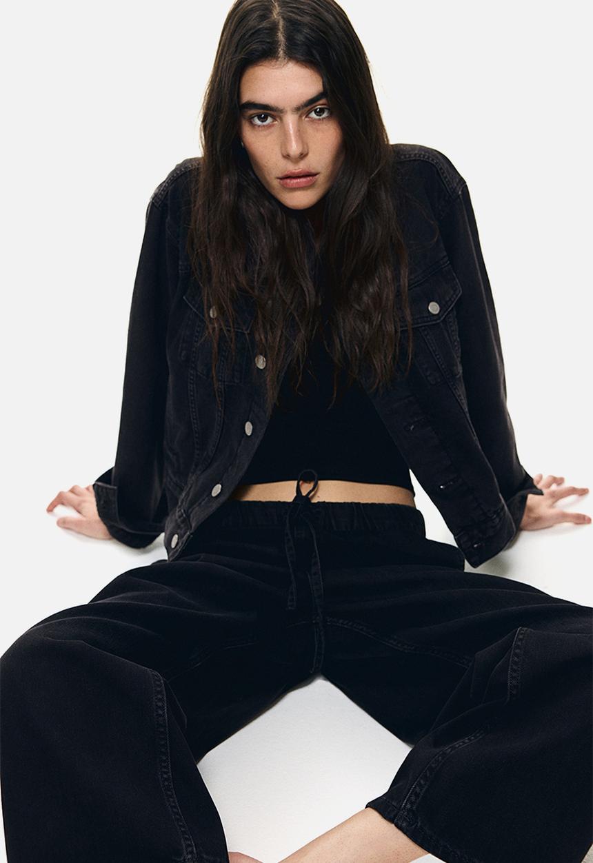 H&M - Denim joggers - black