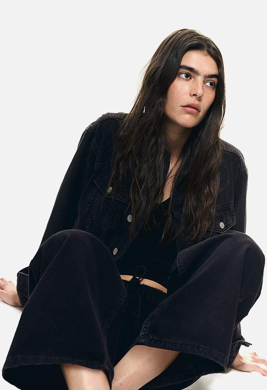 H&M - Denim joggers - black