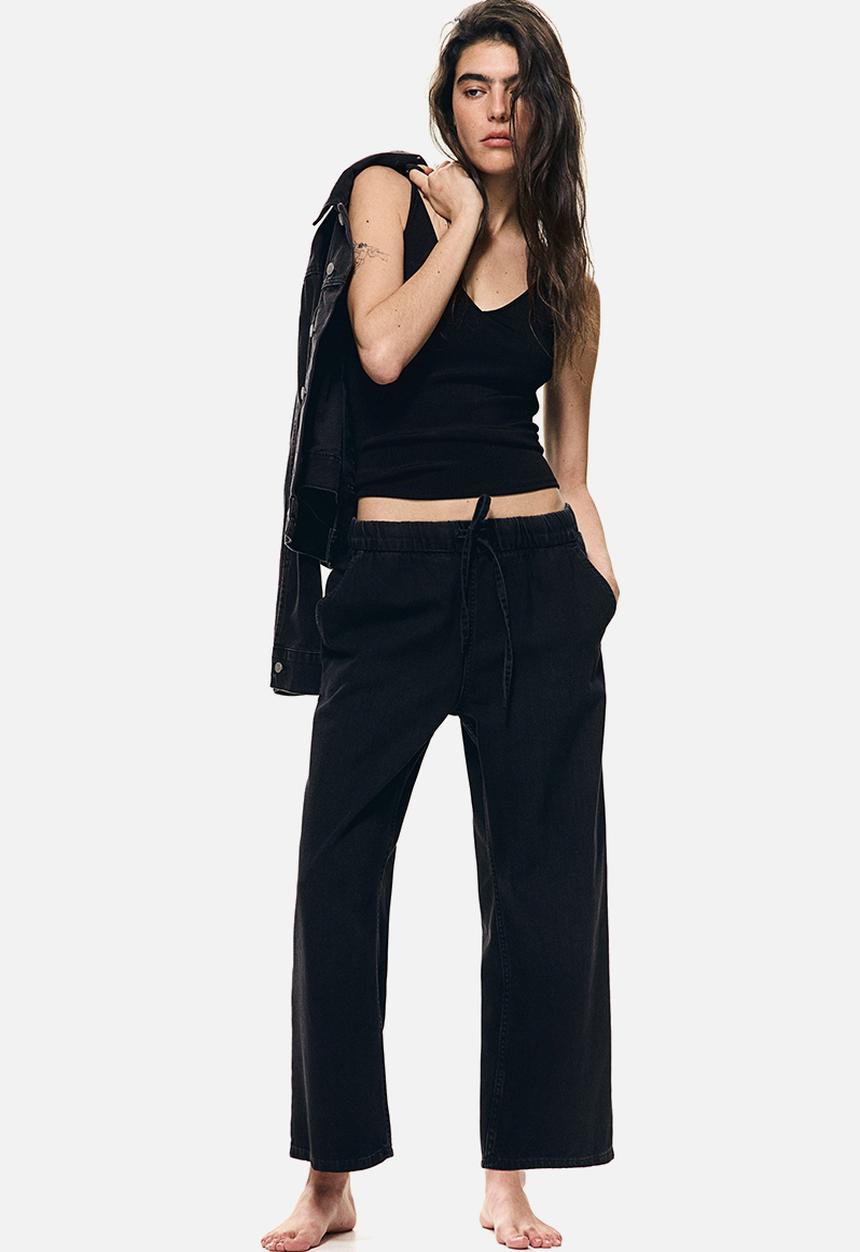 H&M - Denim joggers - black