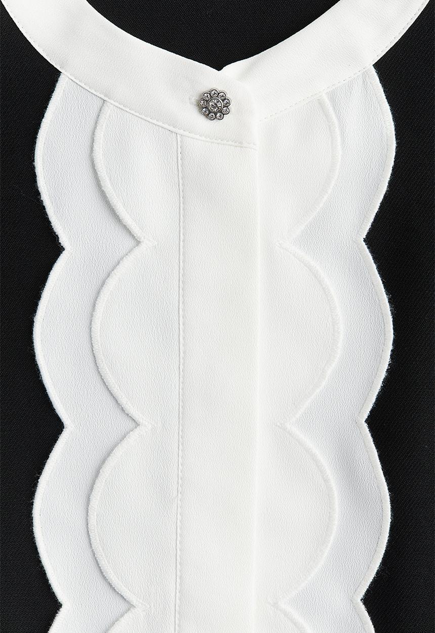 H&M - Bib-front dress - black & white