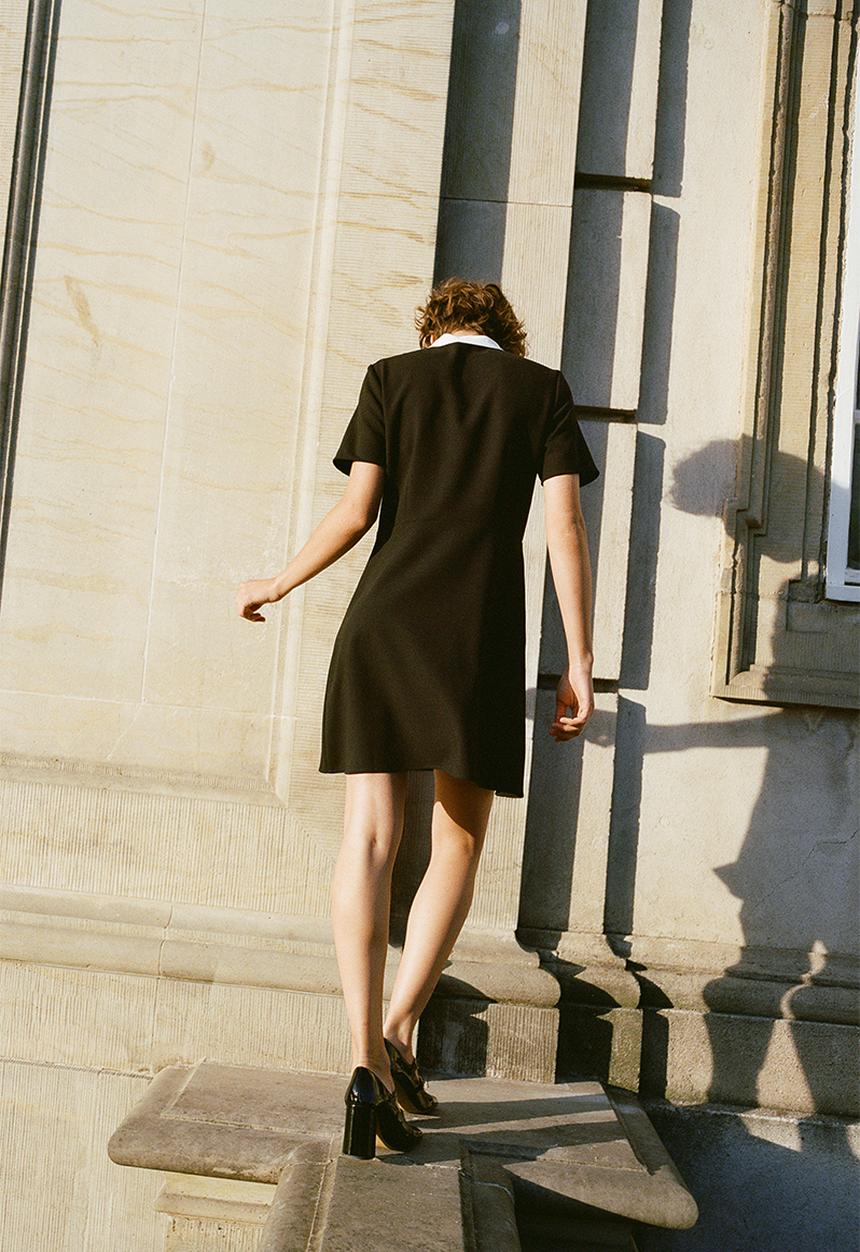 H&M - Bib-front dress - black & white