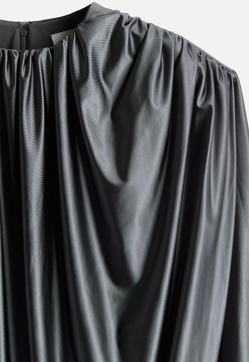 H&M - H&M Studio: Shiny draped dress - dark grey