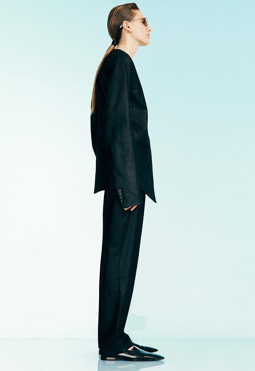 H&M - H&M Studio: Wool-blend asymmetric blazer - black